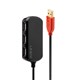 EXTENSION CABLE HUB LINDY 42783 USB 20 MALE TO 4P ACTIVE HUB PRO 12M BLACK