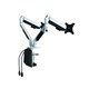 MONITOR ARM SYLEX CUTLESS DESK MOUNT DOUBLE WHITE