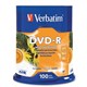 DVDR VERBATIM 16X 47GB INKJET PRINTABLE WHITE SURFACE SPINDLE 100
