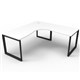 WORKSTATION CORNER RAPID DELUXE INFINITY SINGLE SIDED NO SCREEN 1500WX1500WX750DX730H MM BLACK LOOP LEG WHITE TOP