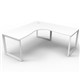 WORKSTATION CORNER RAPID DELUXE INFINITY SINGLE SIDED NO SCREEN 1800WX1800WX750DX730H MM WHITE LOOP LEG WHITE TOP