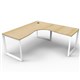 WORKSTATION CORNER RAPID DELUXE INFINITY SINGLE SIDED NO SCREEN 1800WX1800WX750DX730H MM WHITE LOOP LEG OAK TOP