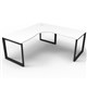 WORKSTATION CORNER RAPID DELUXE INFINITY SINGLE SIDED NO SCREEN 1800WX1800WX750DX730H MM BLACK LOOP LEG WHITE TOP