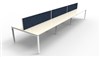 DESK RAPID INFINITY DOUBLE SIDED 1500X700MM PROFILE LEG WITH SCREEN 6 PERSON NATURAL WHITE