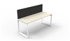 DESK RAPID INFINITY SINGLE SIDED 1200X700MM LOOP LEG WITH SCREEN 1 PERSON NATURAL WHITE