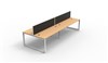 DESK RAPID INFINITY DOUBLE SIDED 1500X700MM LOOP LEG WITH SCREEN 4 PERSON BEECH