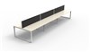 DESK RAPID INFINITY DOUBLE SIDED 1500X700MM LOOP LEG WITH SCREEN 6 PERSON NATURAL WHITE