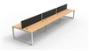DESK RAPID INFINITY DOUBLE SIDED 1800X700MM LOOP LEG WITH SCREEN 6 PERSON BEECH