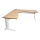 CORNER WORKSTATION RAPID SPAN 1500WX1500WX700DMM WHITE LEGS BEECH TOP METAL MODESTY PANEL