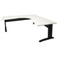 CORNER WORKSTATION RAPID SPAN 1800WX1200WX700DMM BLACK LEGS NATURAL WHITE TOP METAL MODESTY PANEL