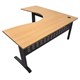 CORNER WORKSTATION RAPID SPAN 1800WX1800WX700DMM BLACK LEGS BEECH TOP METAL MODESTY PANEL