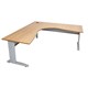 CORNER WORKSTATION RAPID SPAN 1800WX1800WX700DMM SILVER LEGS BEECH TOP METAL MODESTY PANEL