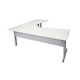 CORNER WORKSTATION RAPID SPAN 1800WX1800WX700DMM C LEG SILVER NATURAL WHITE TOP METAL MODESTY PANEL