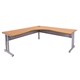 CORNER WORKSTATION RAPID SPAN 1800WX1500WX700DMM C LEG SILVER BEECH TOP METAL MODESTY PANEL