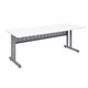 DESK RAPID SPAN 1200WX700DMM C LEG SILVER NATURAL WHITE TOP METAL MODESTY PANEL