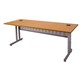 DESK RAPID SPAN 1200WX700DMM C LEG SILVER BEECH TOP METAL MODESTY PANEL