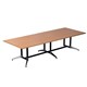 BOARDROOM TABLE RAPID TYPHOON 3200WX1200DX750HMM RECTANGULAR DUAL POST BLACK FRAME 2 PIECE BEECH TOP