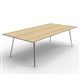BOARDROOM TABLE RAPID AIR 2400WX1200DX750HMM SINGLE STAGE POLISHED ALUMINIUM BASE NATURAL OAK TOP
