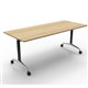 FLIP TOP TABLE RAPID TYPHOON 1500WX750DX750HMM BLACKCHROME FRAME NATURAL OAK TOP