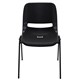 CHAIR VISITOR P100 STACKABLE BLACK PLASTIC