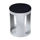 OTTOMAN CONNECT 420HX320DIAMM WHITE STEEL BASE BLACK FABRIC SEAT