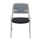 CHAIR VISITORS MAUI WHITEGREY PLASTIC FRAME GREY FABRIC SEAT COVER