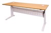 DESK SPAN ELECTRIC HEIGHT ADJUSTABLE 1800WX700DX6851205H MM WHITE FRAME BEECH TOP