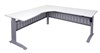CORNER WORKSTATION SPAN ELECTRIC HEIGHT ADJUSTABLE 1800X1800WX700DX6851205H MM PRECIOUS SILVER FRAME NATURAL WHITE TOP