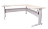 CORNER WORKSTATION SPAN ELECTRIC HEIGHT ADJUSTABLE 1800X1800WX700DX6851205H MM WHITE FRAME NATURAL WHITE TOP
