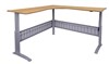 CORNER WORKSTATION SPAN ELECTRIC HEIGHT ADJUSTABLE 1500X1500WX700DX6851205H MM PRECIOUS SILVER FRAME BEECH TOP