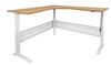 CORNER WORKSTATION SPAN ELECTRIC HEIGHT ADJUSTABLE 1500X1500WX700DX6851205H MM WHITE FRAME BEECH TOP