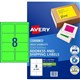 LABEL AVERY FLUORO LASER L7165FG 991X677MM GREEN 8SHEET