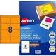 LABEL AVERY FLUORO LASER L7165FO 991X677MM ORANGE 8SHEET