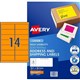 LABEL AVERY FLUORO LASER L7163FO 991X381XMM ORANGE 14SHEET