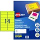 LABEL AVERY FLUORO LASER L7163FY 991X381XMM YELLOW 14SHEET