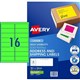 LABEL AVERY FLUORO LASER L7162FG 991X34MM GREEN 16SHEET