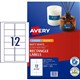 LABEL AVERY LASER L7671 MEDIA VIDEO FACE 762X464MM WHITE 12SHEET