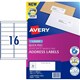 LABEL AVERY LASER L7162 MAILING ADDRESS 991X34MM WHITE 16SHEET