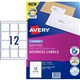 LABEL AVERY LASER L7164 MAILING ADDRESS 635X72MM WHITE 12SHEET