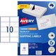 LABEL AVERY LASER L7173 MAILING PARCEL 991X57MM WHITE 10SHEET