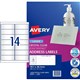 LABEL AVERY CLEAR LASER L7563 ADDRESS 991X381MM 14SHEET