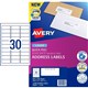 LABEL AVERY LASER L7158 MAILING ADDRESS 64X267MM WHITE 30SHEET