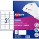 LABEL AVERY LASER L7160 ADDRESS 635X381MM WHITE 21SHEET
