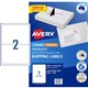 LABEL AVERY LASER L7168 MAILING PARCEL 1991X931MM WHITE 2SHEET