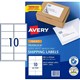 LABEL AVERY INKJET J8173 MAILING PARCEL 991X57MM WHITE 10SHEET
