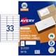 LABEL AVERY INKJET J8157 MAILING ADDRESS 64X243MM WHITE 33SHEET