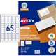 LABEL AVERY INKJET J8651 MAILING MINI ADDRESS 381X212MM WHITE 65SHEET