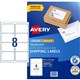 LABEL AVERY LASER L7165 SHIPPING 991X677MM 8SHEET WHITE