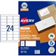 LABEL AVERY INKJET J8159 MAILING ADDRESS 64X338MM WHITE 24SHEET