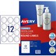 LABEL AVERY LASER L7114 ROUND 600MM DIA 12SHEET CRYSTAL CLEAR